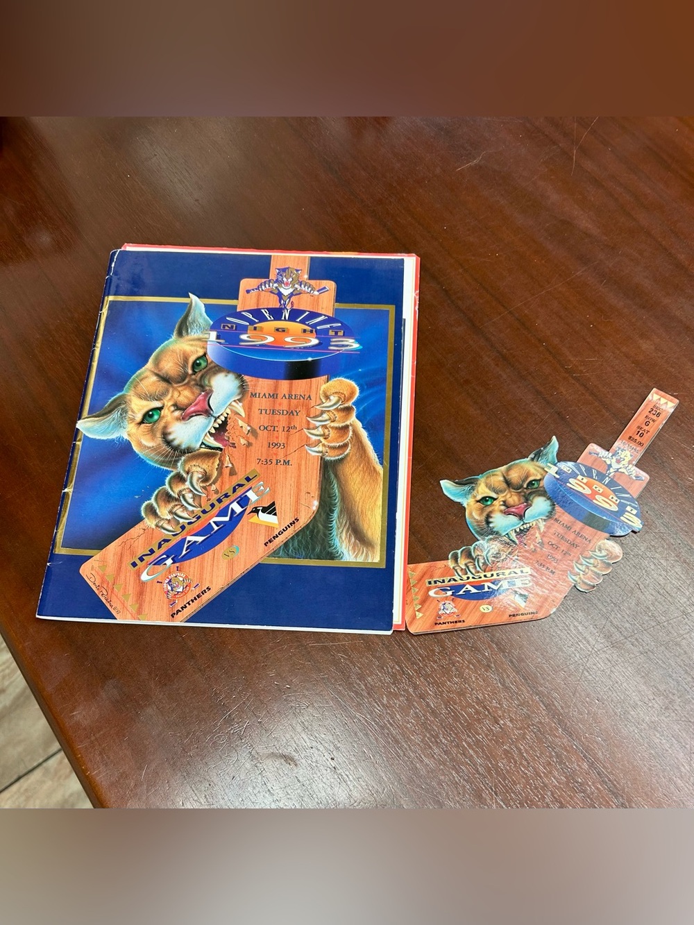 💜Inaugural Florida Panthers Souvenir Program and ticket